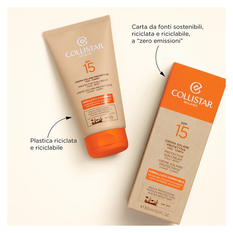 COLLISTAR Crema Solare Protettiva Viso-Corpo Spf 15 Formula Eco-Compatibile