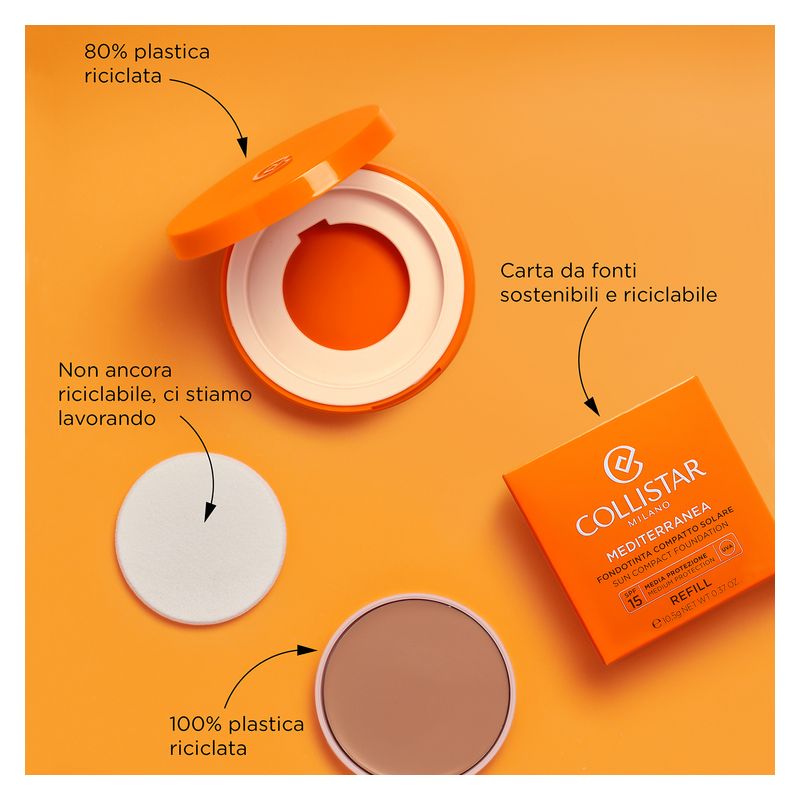 COLLISTAR Mediterranea Fondotinta 02 ISCHIA Compatto Solare Spf 15 Refill