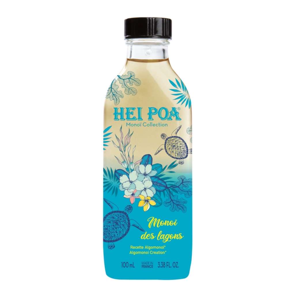 Hei Poa Monoi Collection Olio Idratante per Corpo e Capelli Monoi Des Lagons Ricetta degli Algomonoi 100ml Edizione Limitata